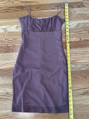 Mauve Sparkle Strapless Mini Dress | Shimmer Party Dress | Size Smal